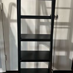 Black Wood Ladder Shelf 4.5’
