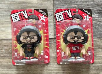 Set of 2 DUDDY Action Figures-The Big Fig! FGTeeV Season 1.  Red Shirt and Black Shirt.  NEW