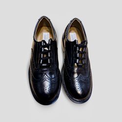 Men's Ghillie Brogue Scottish Shoes Black Leather Sizes US-7-15