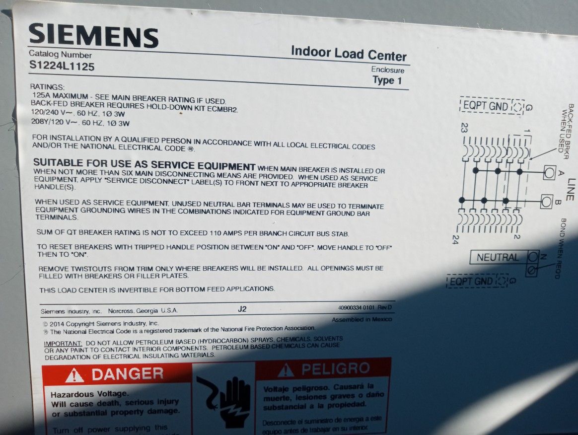 Indoor Load Centers / Breaker Boxes
