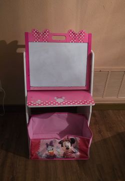Minnie Mouse  Kids Art Table - Easel, Desk, Toy Organizer