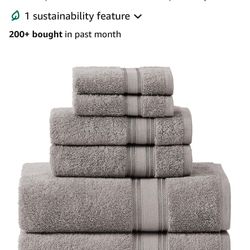 Soft Linen Luxury 6 Piece Towel Set 100%cotton