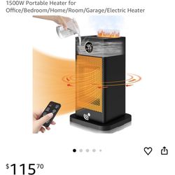 3-in-1 Space Heater with Humidifier, Space Heaters for Indoor Use with Motion Sensor/3D Flame Effect, 2s Fast Safe Heating 1500W Portable Heater for O