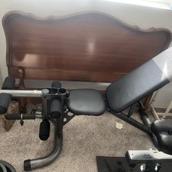 Weight Bench With Barbell And Weights