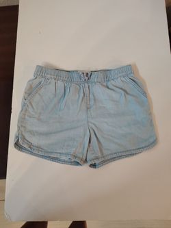 the children's place chambray woven pull on short girls, size 10