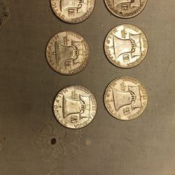 Title:
90% Silver Franklin Half Dollars – 6 Coin Lot