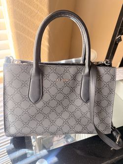 Nine West Grey Monogram Satchel Handbag