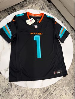 Brand New Tua Tagovailoa Miami Dolphins Nike 2025 Rivalries Collection Stitched Limited Jersey - Pitch Blue Men Size Large