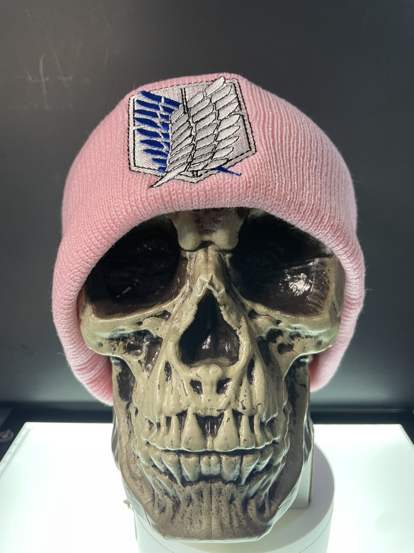 Pink - Men Women Knitted Hat Anime AOT  Beanie Winter Warm Boy Girl Cos Gift
