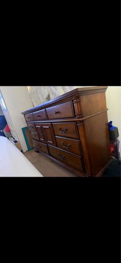 Wood bedroom dresser set tv stand