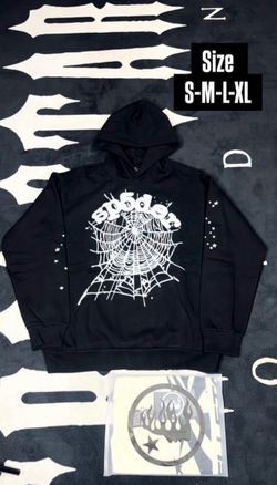 Sp5der Black Graphic Hoodie