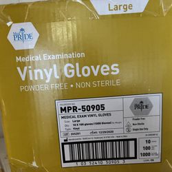 MedPride Vinyl Gloves Power-Free, Large 1000-pack.