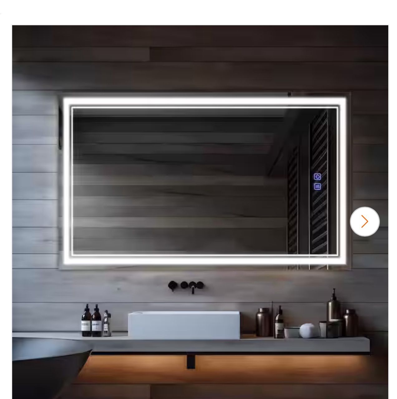 Dovelina 35 in. W x 59 in. H Modern Rectangular Frameless Anti-Fog LED Light Bathroom Vanity Mirror