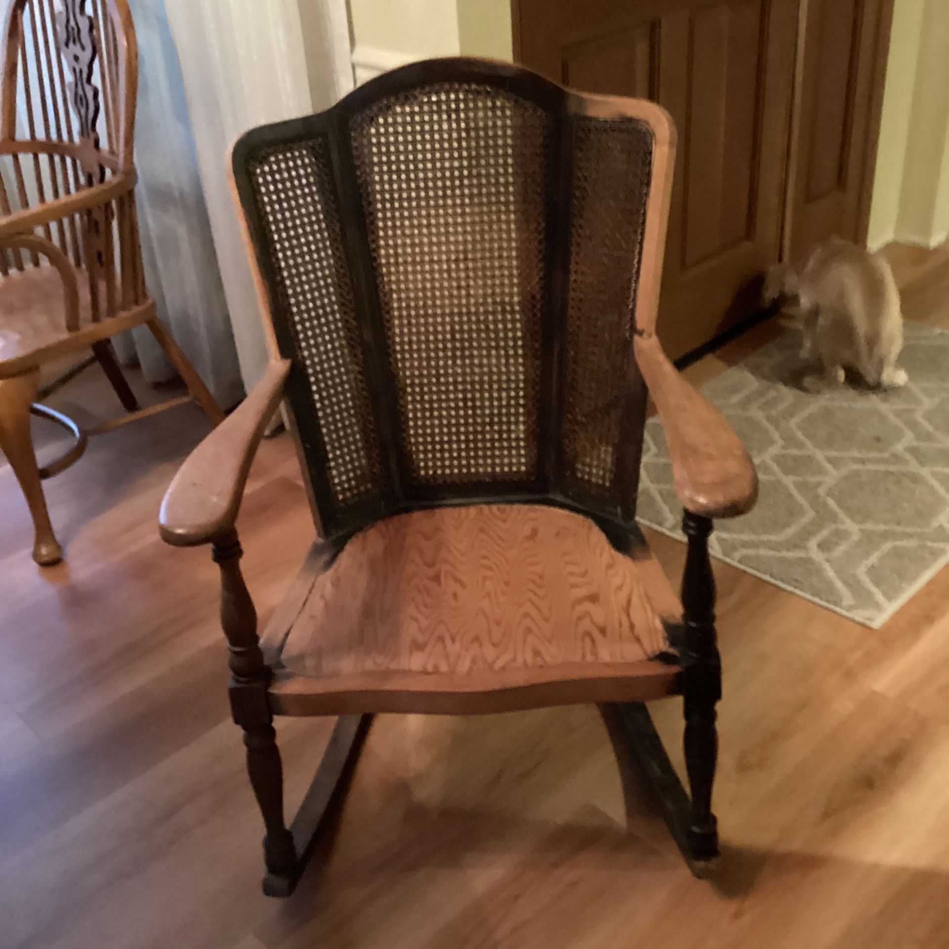 Antique Cane Back Rocker