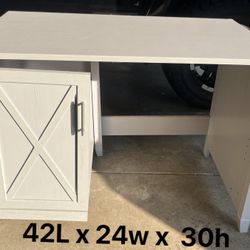 Farmhouse Style Computer Desk, Grey 