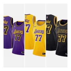 Men's Los Angeles Lakers  Luka Dončić #77 Nike Gold - Purple - Black Snakeskin Luka Doncic 77