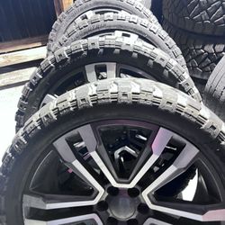 24” WHEELS & 35” TIRES 6 LUG CHEVY GMC 6x139🚨