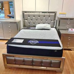 Beautiful Jasmine bedroom set only $699. Easy finance option. Same-day delivery.