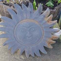 Nice Rustic Metal Sun Hanging Garden Decor