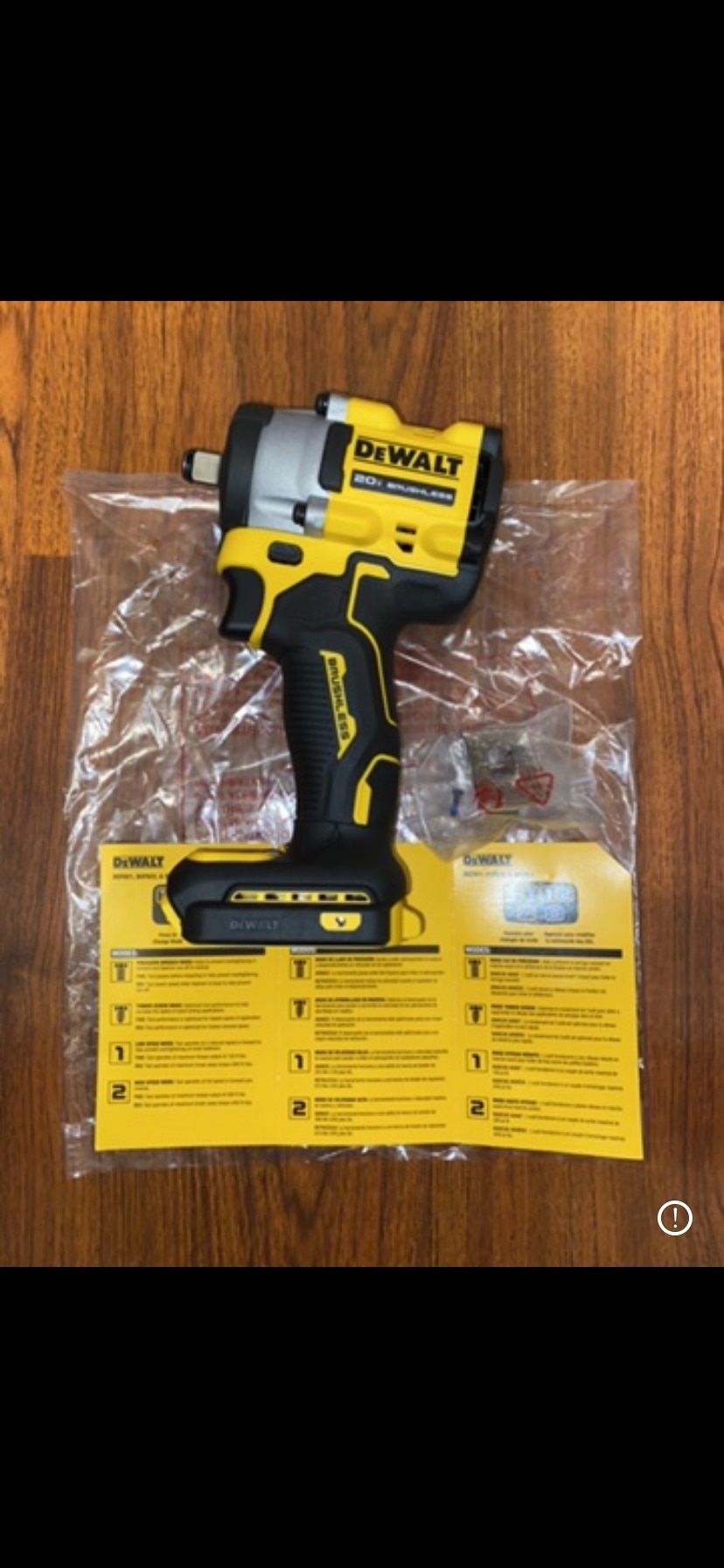 (1)Dewalt 20V Atomic Compact Brushless 1/2” impact wrench (DCF921)