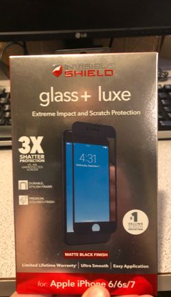 Zagg Invisible Shield - Glass Luxe Matte Black for iPhone 6/6s/7
