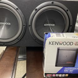 2 12” subwoofers and amp Kenwood 1000w Amp And Box