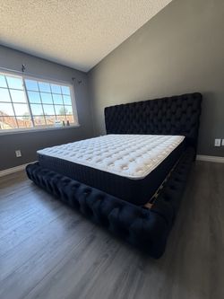 New In Box King Bed Frame With Mattress (Read Description Below)