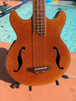 Extremely Rare Daisy Rock 34-Inch Acoustic-Electric Bass – Orange Sparkle Collectible