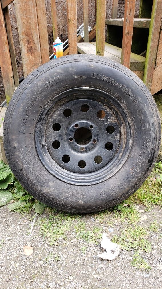 Trailer tires and axle with brake kit