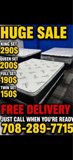Huge sale for Mattress And Box Twin size #mattress and box 150.$ full 190$ Queen 200$ king 290$. free delivery free set up 708….289…7715… cash or Zell