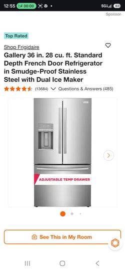 Frigidaire Gallery 36 in. Wide 27.8 Cu. Ft. French Door Refrigerator