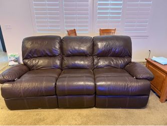 Brown leather couch