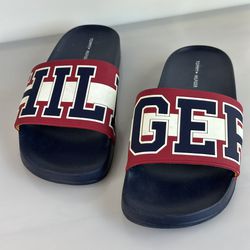 Tommy Hilfiger Destyn Womens Slide Sandals Navy Blue Size USA 8