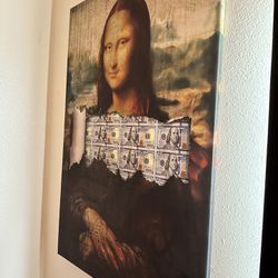 Mona Lisa Money Canvas
