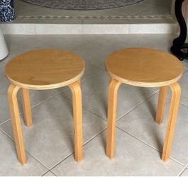 2 IKEA Birchwood Stackable Stool Tables