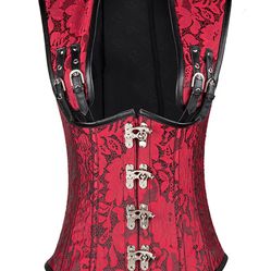 Red And Black Lace Corset Available In Plus Sizes