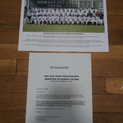 Boston Red Sox 2004 World Champions Team Photograph.