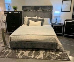 bedroom set 3 pcs new black set