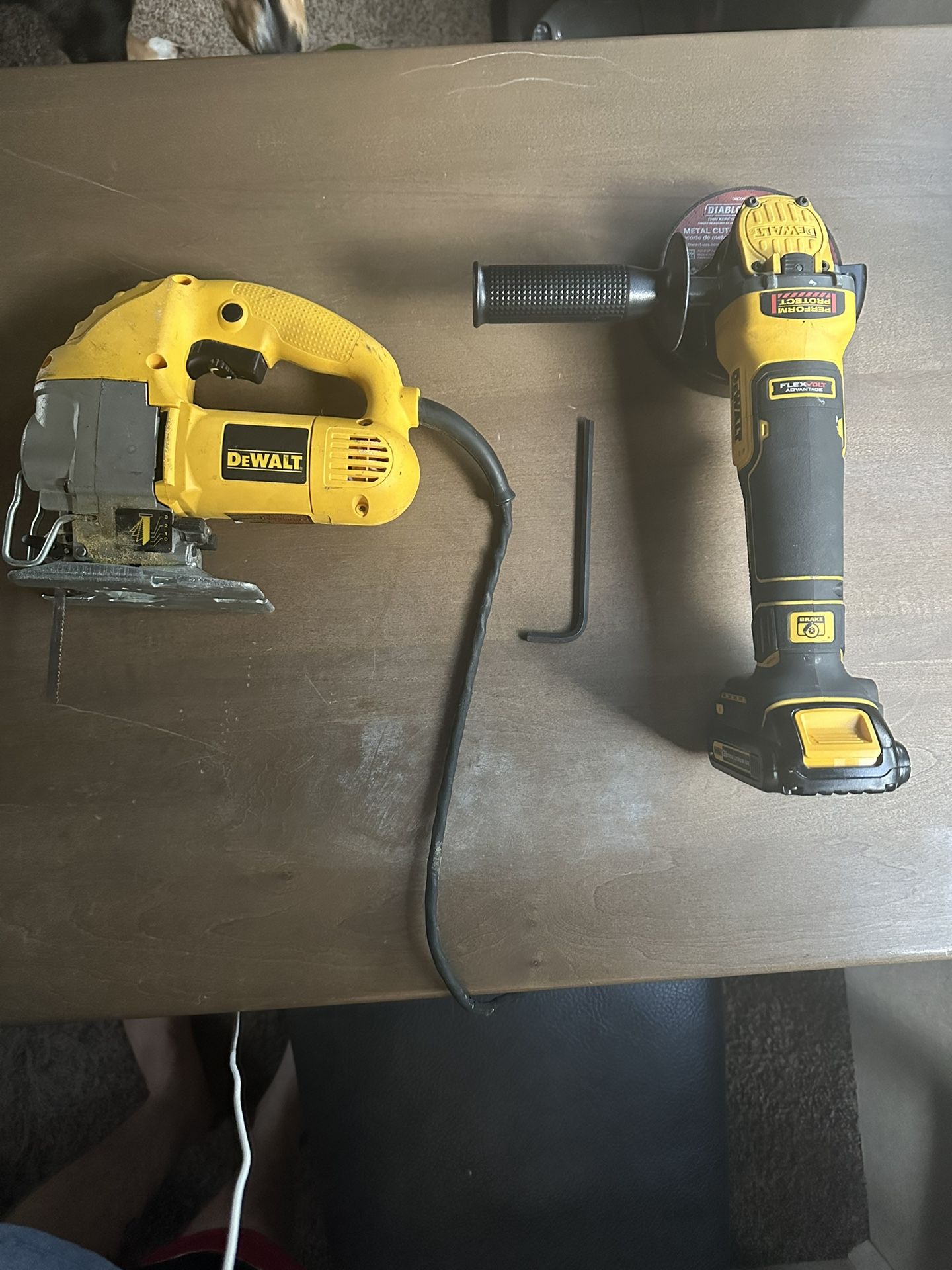 DEWALT Corded Jigsaw & 20V Brushless Angle Grinder