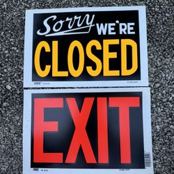 Two new plastic store or office signs The Closed One Is Two Sided Open And Close