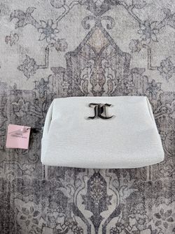 Silver Glittery Juicy Couture Makeup Travel Bag