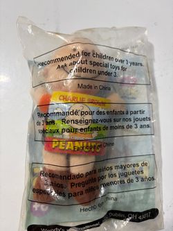 Sealed 2006 Wendy's Kids Meal 5-inch Charlie Brown plush toy from the Peanuts collection