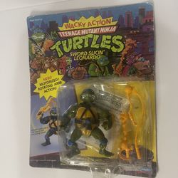 Sword Slicin' Leonardo Wacky Action TMNT 1990 Playmates Figure
