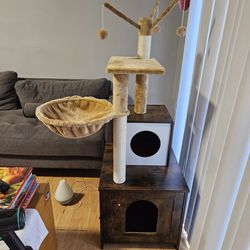 Cat Tree With Litter Box  New