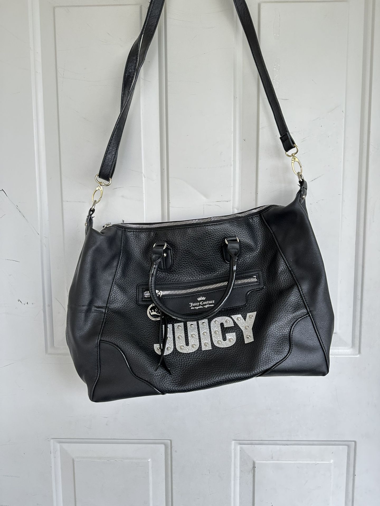 Juicy Couture Black and Silver Rock Candy Satchel/Handbag