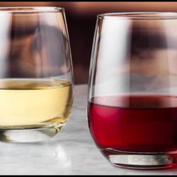 New Other Lot Of 12 - Libbey 231 Stemless Wine Glasses 