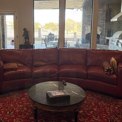 Red Leather Couch 