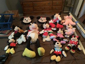 Mickey and Minnie stuffed animals
