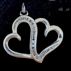 925 Sterling Silver Diamond Heart Pendant 