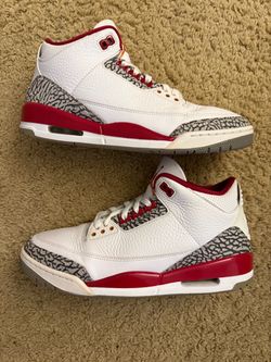 Size 11 (Used, without box) - Air Jordan 3 retro cardinal white red